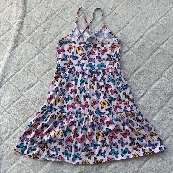 The Children's Place | Rose Mist Butterfly Print Tiered Dress | Size Extra Large - Picture 3 of 10